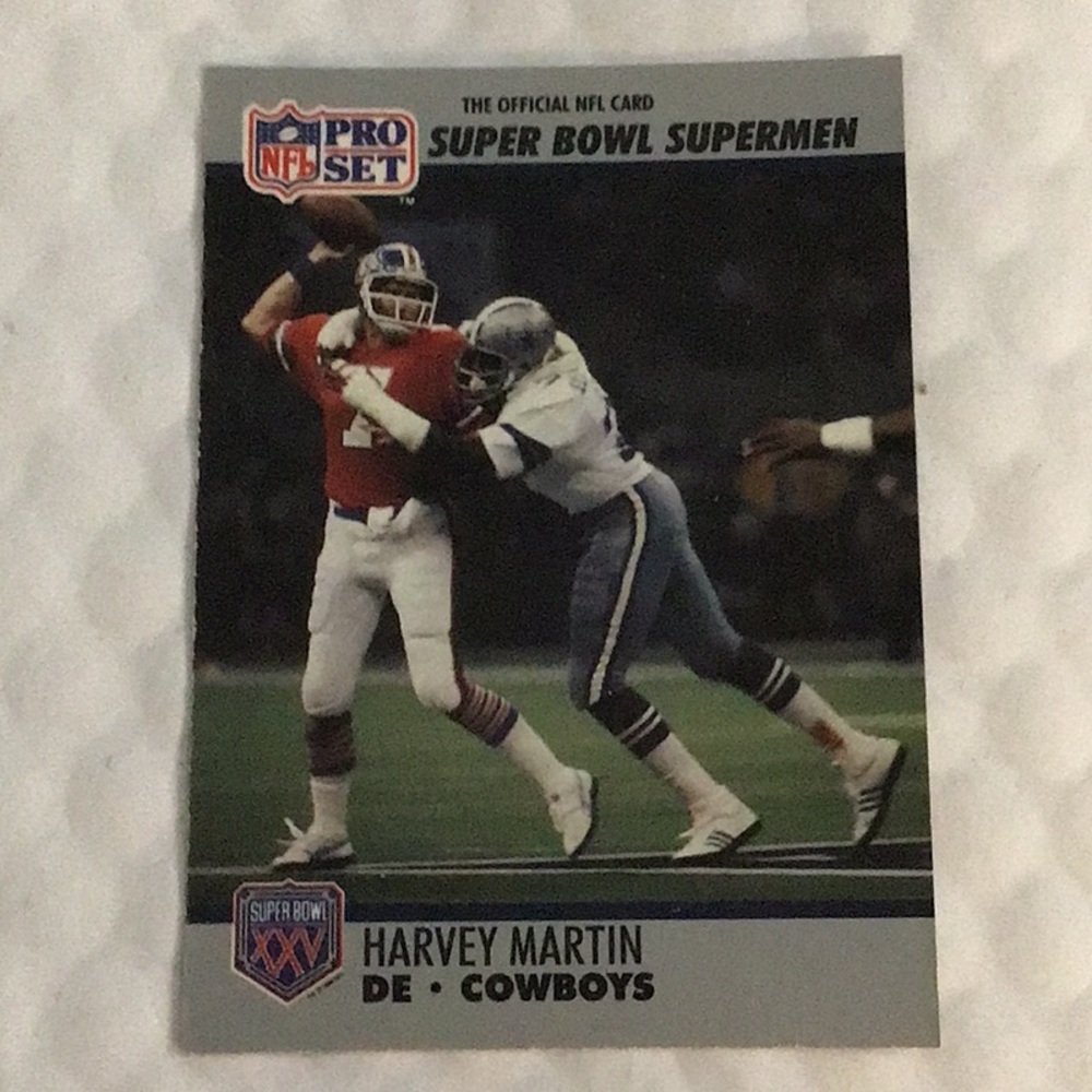 HARVEY MARTIN, DALLAS COWBOYS, NFL Pro Set Super Bowl Supermen Card